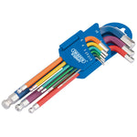 Draper Tools Metric Coloured Hexagon and Ball End Key Set (9 Piece)