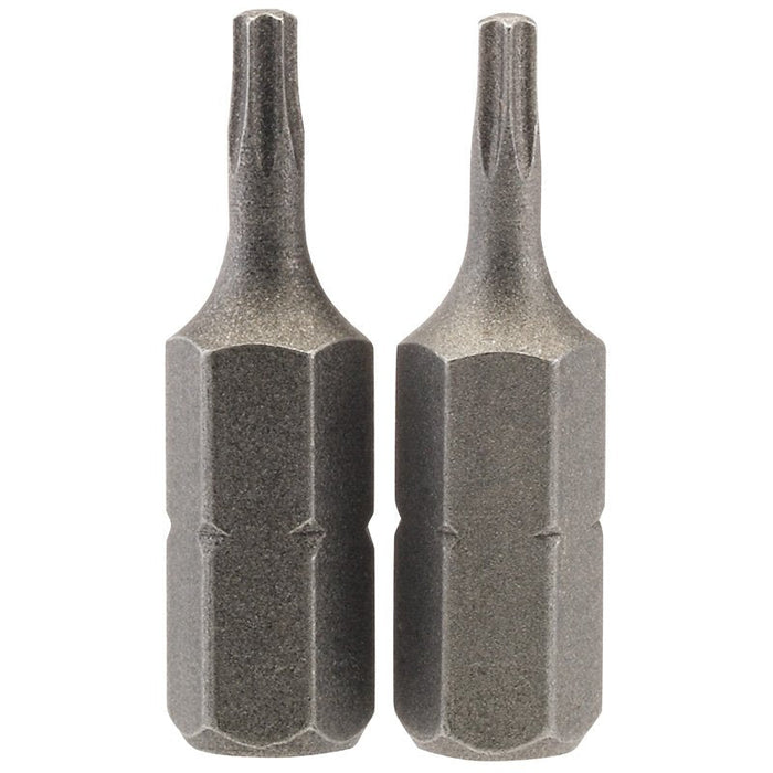 Draper Tools T8 1/4 Hex. Draper TX-STAR® Insert Bit 25mm Long x 2