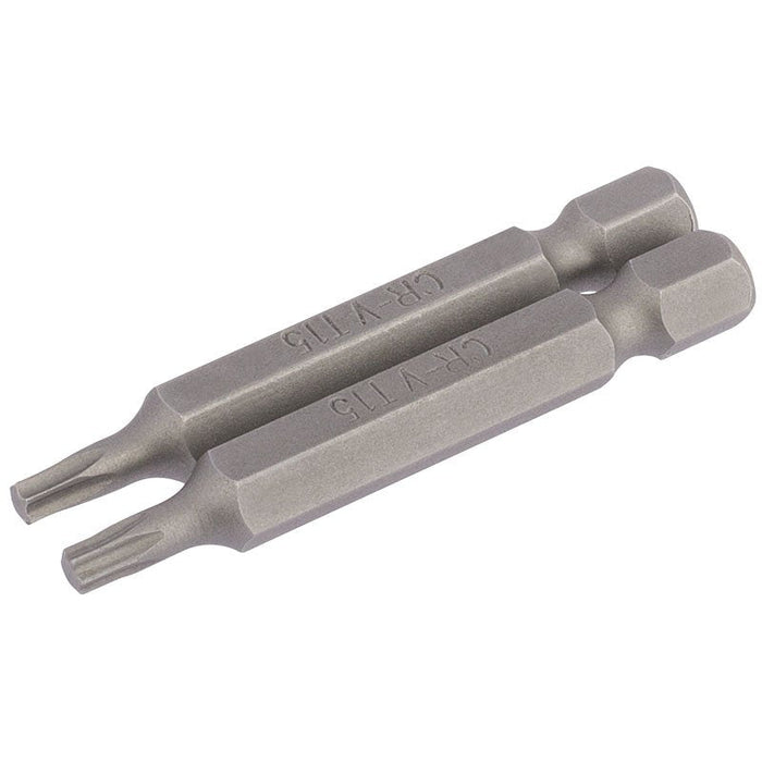 Draper Tools T10 1/4 Hex. Draper TX-STAR® Insert Bit 25mm Long x 2