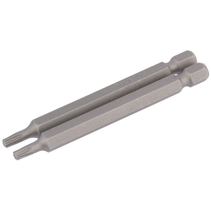 Draper Tools T15 1/4 Hex. Draper TX-STAR® Insert Bit 75mm Long x 2