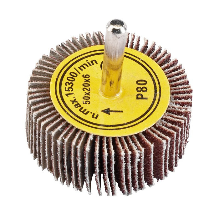 Draper Tools Abrasive Flap Wheel (50mm x 20mm 80 Grit)