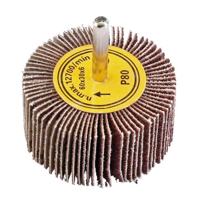 Draper Tools Abrasive Flap Wheel (60mm x 30mm 80 Grit)