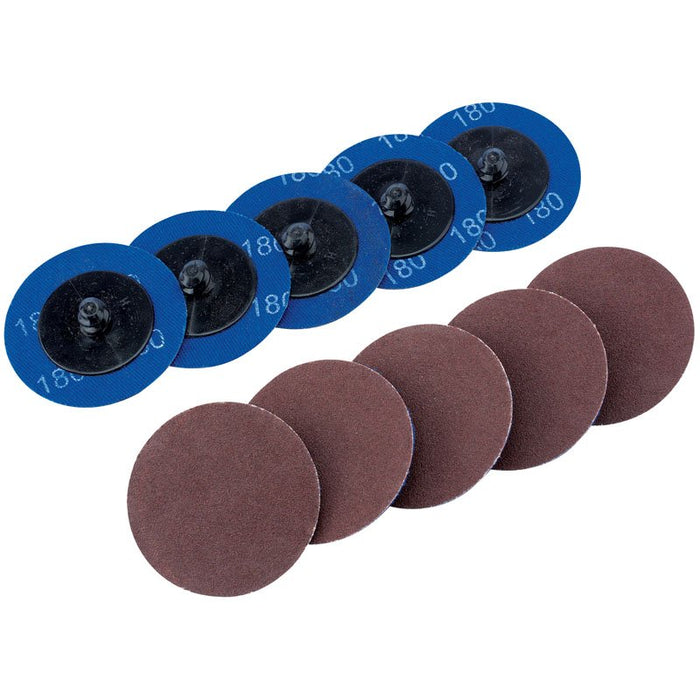Draper Tools Ten 50mm 180 Grit Aluminium Oxide Sanding Discs