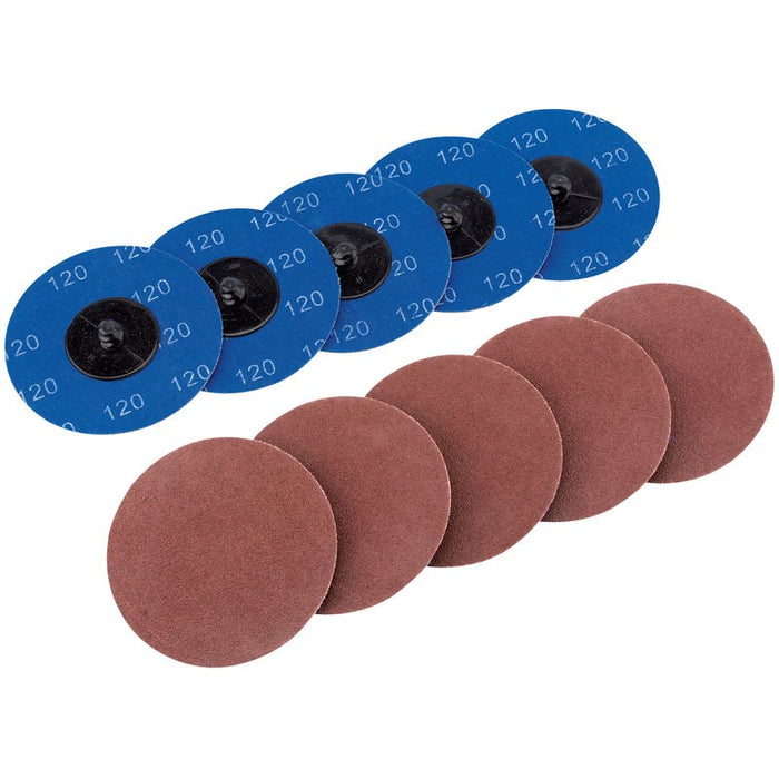 Draper Tools Ten 75mm 120 Grit Aluminium Oxide Sanding Discs