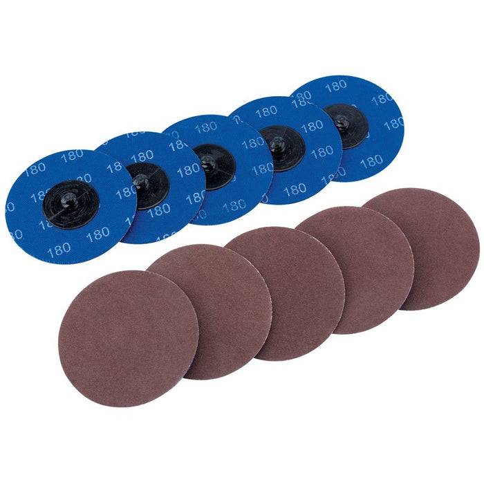 Draper Tools Ten 75mm 180 Grit Aluminium Oxide Sanding Discs