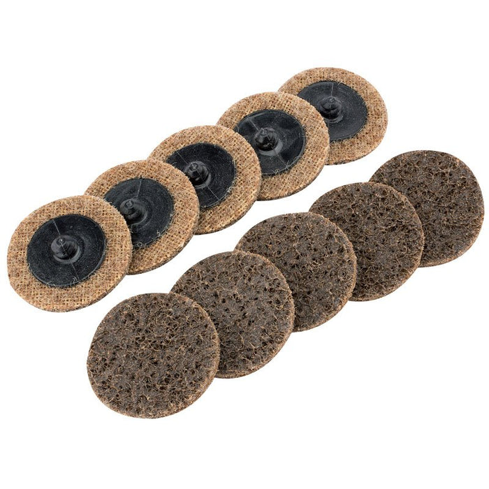 Draper Tools Ten 50mm Polycarbide Abrasive Pads (Course)