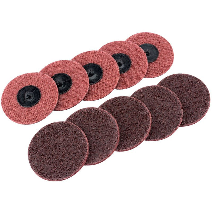 Draper Tools Ten 75mm Polycarbide Abrasive Pads (Medium)