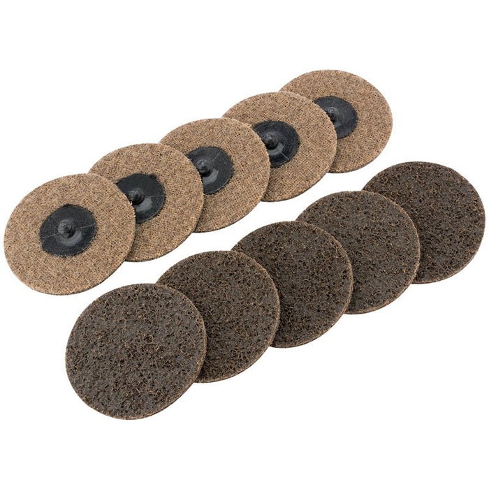 Draper Tools Ten 75mm Polycarbide Abrasive Pads (Course)