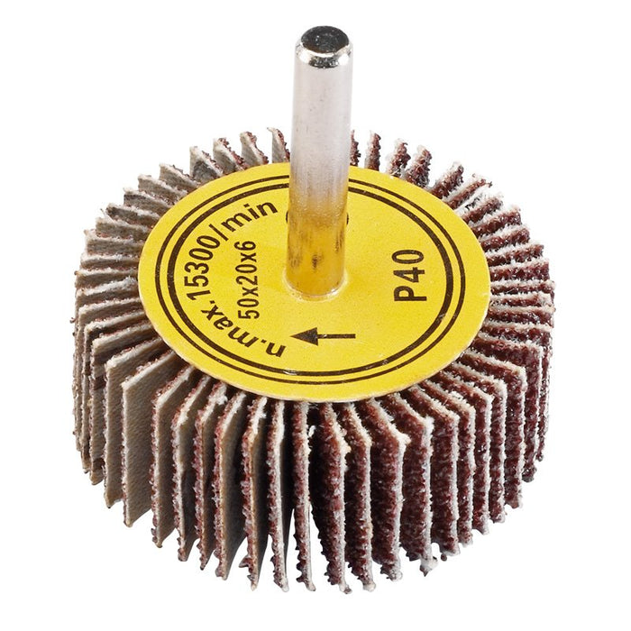 Draper Tools Abrasive Flap Wheel (50mm x 20mm 40 Grit)