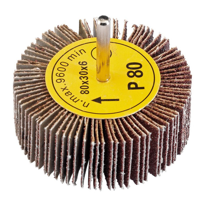 Draper Tools Abrasive Flap Wheel (80mm x 30mm 80 Grit)