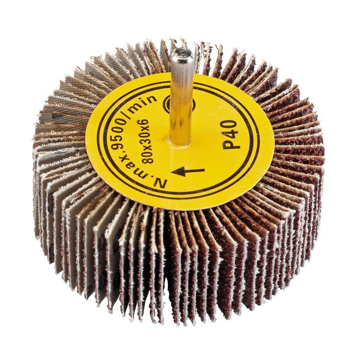 Draper Tools Abrasive Flap Wheel (80mm x 30mm 40 Grit)