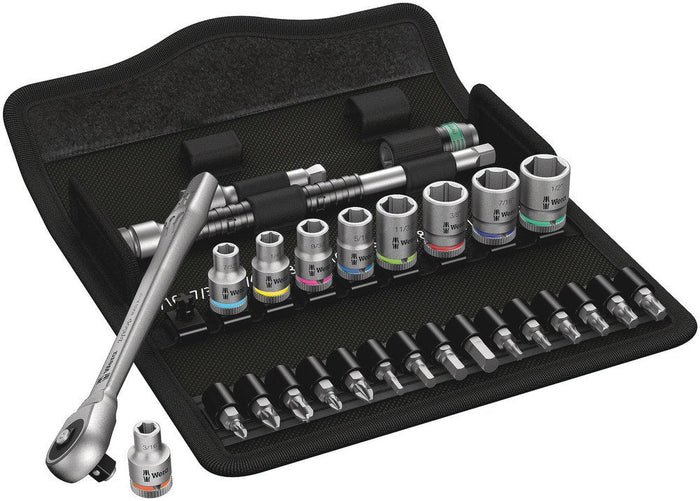 Wera 8100 Metal Ratchet Set With Push-Through Square 1/4