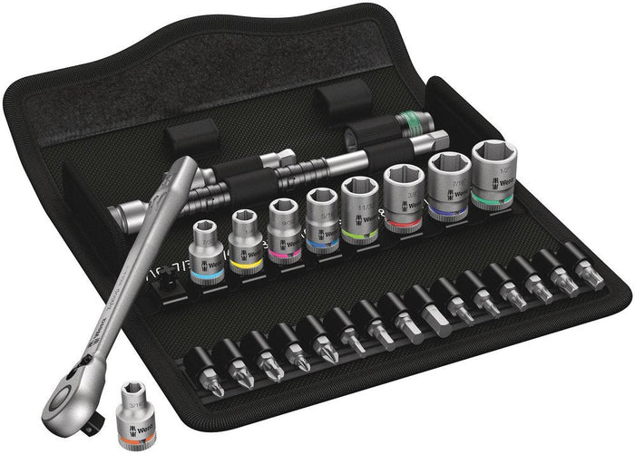 Wera 8100 Metal Ratchet Set With Switch Lever 1/4