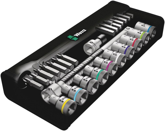 Wera 8100 Metal Ratchet Set With Push-Through Square 1/2