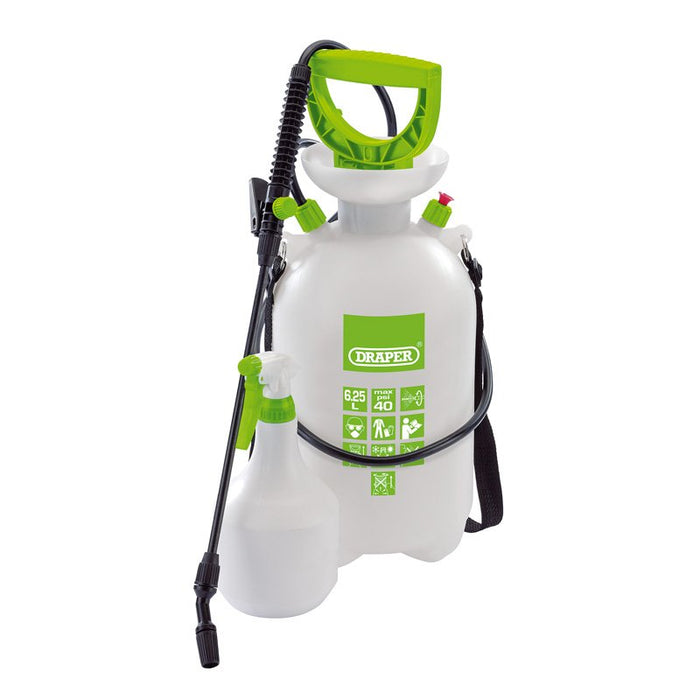 Draper Tools Pressure Sprayer (6.25L) with Mini Sprayer (900ml)