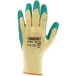 Draper Tools Heavy Duty Latex Coated Work Gloves, Green