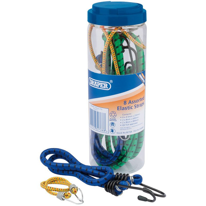 Draper Tools Elastic Straps 8 Assorted