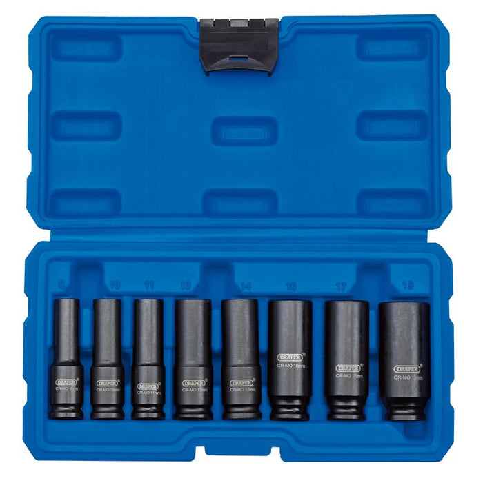 Draper Tools 3/8 Sq. Dr. Metric Deep Impact Socket Set (8 Piece)
