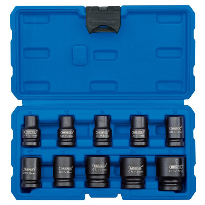 Draper Tools 1/2 Sq. Dr. Metric Impact Socket Set (10 Piece)