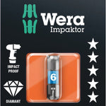 Wera 840/1 Impaktor DC Hex Bit 6x25mm 073906