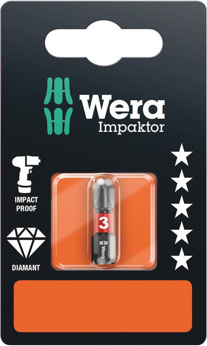 Wera 851/1 Impaktor DC Phillips Bit PH 3x25mm 073917