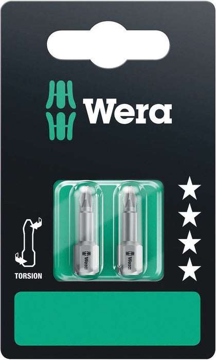 Wera 851/1 Torsion Phillips Bits PH 1x25mm 2 Pce 073323