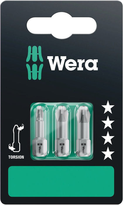 Wera 851/1 Torsion Phillips Bits 3 Pce 073326
