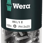 Wera 851/1 DIY Insert Bits PH 2x25mm 100 Pack 072441