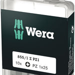 Wera 855/1 DIY Insert Bits PZ 1x25mm 10 Pack 072403