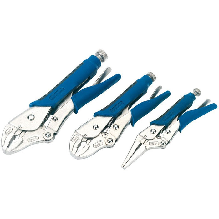 Draper Tools Soft Grip Self Grip Pliers Set (3 Piece)