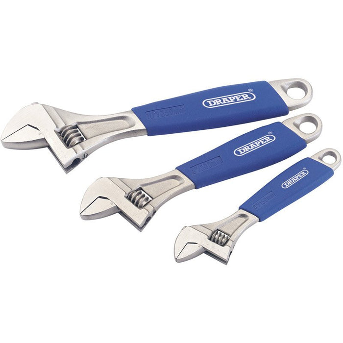 Draper Tools Soft Grip Crescent-Type Adjustable Wrench Set (3 Piece)