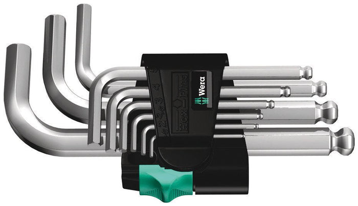 Wera 950/9 Hex-Plus L-Key Set Metric Chrome-Plated 9 Pce 133163