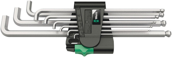 Wera 950/9 Hex-Plus L-Key Set Metric Chrome-Plated 9 Pce 073594