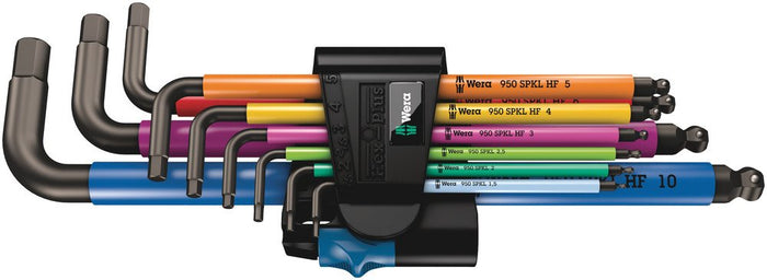Wera 950/9 Hex-Plus + Ball End Multicolour L-Key Set Metric HF 9 Pce 022210