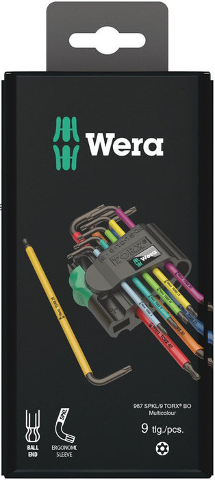 Wera 967/9 Multicolour Ball End Torx & Security Torx L-Key Set 9 Pce 073599