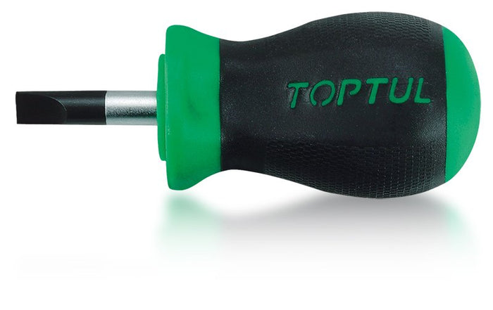 Toptul Slotted Anti-Slip Stubby Screwdriver 0.8x4x25mm