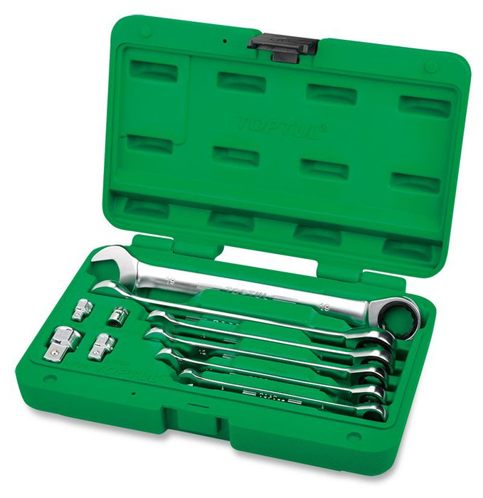 Toptul 10 Pce Pro-Series Ratchet Combination Spanner Set
