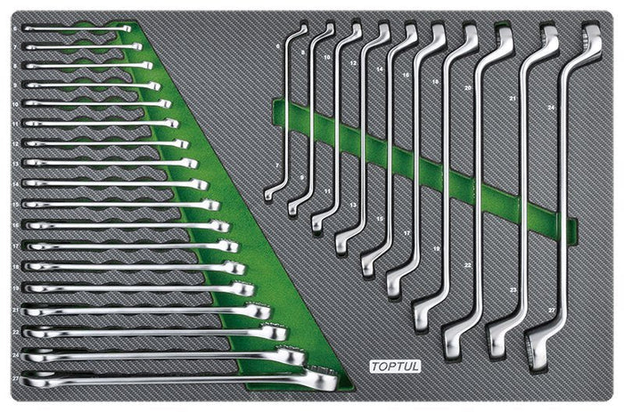 Toptul 28 Pce Combination & Double Ring Spanner Set (Modular Insert Tray System)