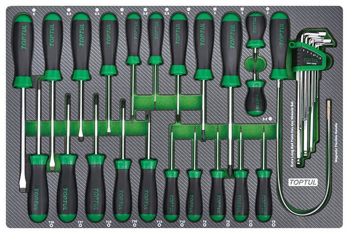 Toptul 31 Pce Screwdriver Set (Modular Insert Tray System)