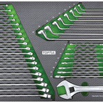 Toptul 36 Pce Combination, Double Open End & Double Ring Wrench Set (Modular Insert Tray System)