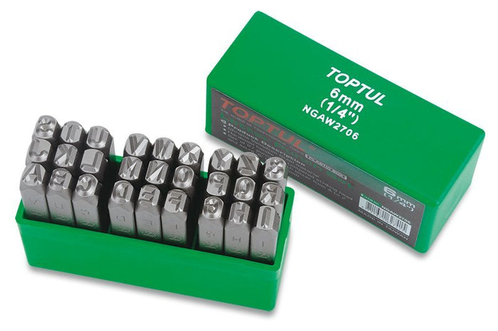 Toptul 27 Pce Letter Punch Set 3mm 6.35x60mm