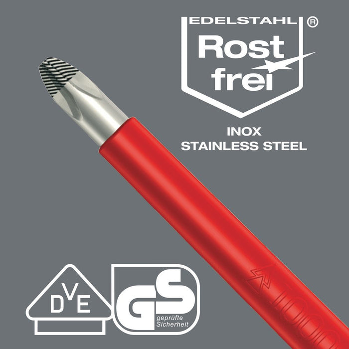 Wera 3160 VDE Slotted Screwdriver Stainless 1x5.5x125mm 022732