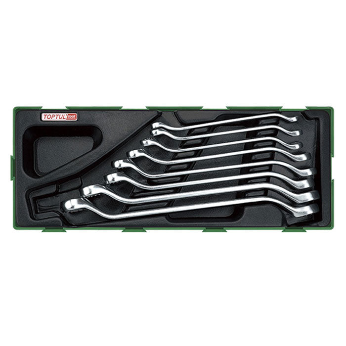 Toptul 8 Pce 45° Offset Double Ring Spanner Set - Metric