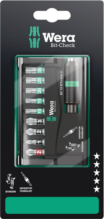 Wera Bit-Check 10 Bitorsion 3 SB 10 Pce 073418