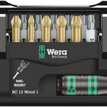 Wera Bit-Check 12 Wood PH/PZ/TX Insert Bit Set 12 Pce 057423
