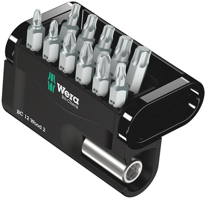 Wera Bit-Check 12 Wood PH/PZ/TX Insert Bit Set 12 Pce 057422