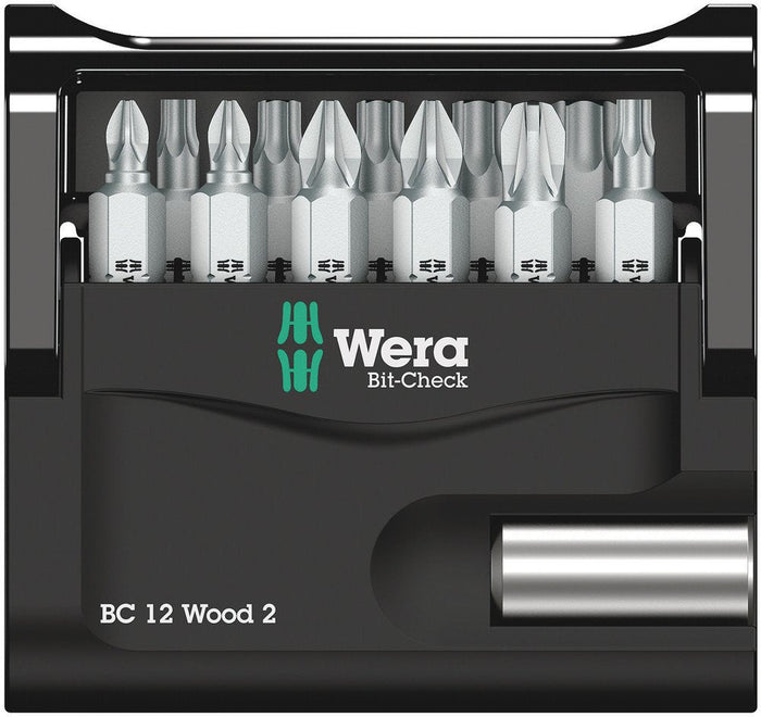 Wera Bit-Check 12 Wood PH/PZ/TX Insert Bit Set 12 Pce 057422
