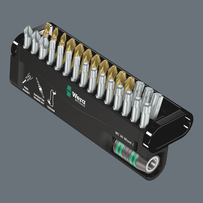 Wera Bit-Check 30 Wood PH/PZ/TX Insert Bit Set 30 Pce 057433