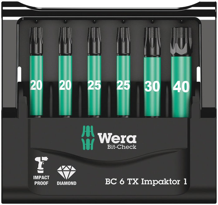 Wera Bit-Check 6 Tx Impaktor 1 6 Pce 057693