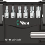 Wera Bit-Check 7 TX Universal Holder + 6 Torx Bits 073404